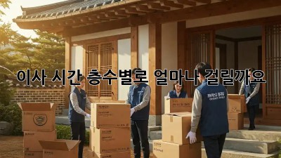 이사 시간, 층수별로 얼마나 걸릴까요?