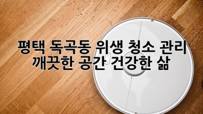 평택 독곡동 위생 청소 관리: 깨끗한 공간, 건강한 삶